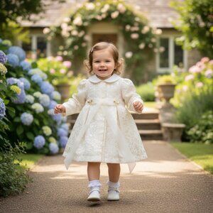 2-Piece Coat and Matching Floral Dress Set size 18 Months